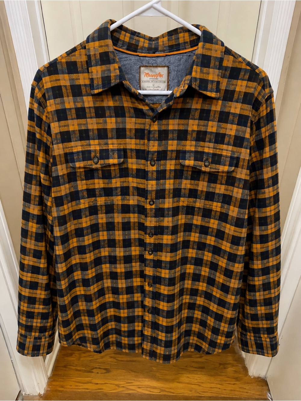 Hawke & Co Men's Black and Mustard Plaid Button-Down Shirt